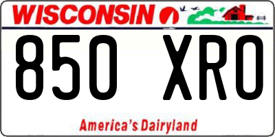 WI license plate 850XRO