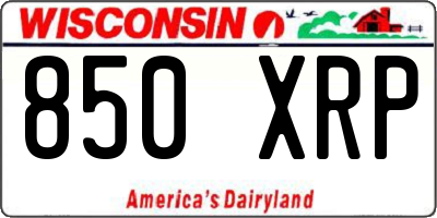 WI license plate 850XRP