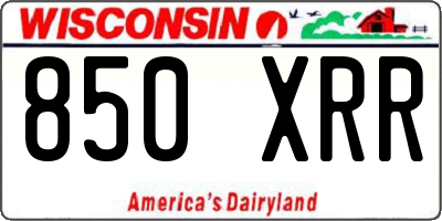 WI license plate 850XRR