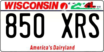 WI license plate 850XRS