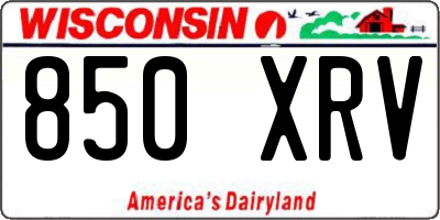 WI license plate 850XRV