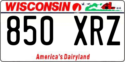 WI license plate 850XRZ