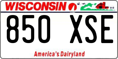 WI license plate 850XSE