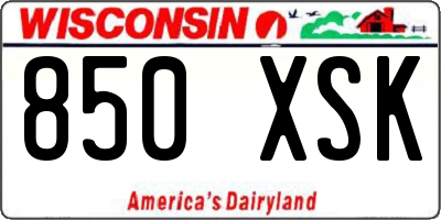 WI license plate 850XSK