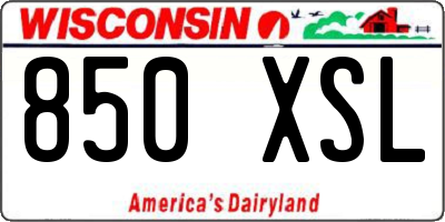 WI license plate 850XSL