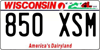 WI license plate 850XSM
