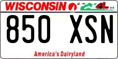 WI license plate 850XSN