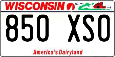 WI license plate 850XSO