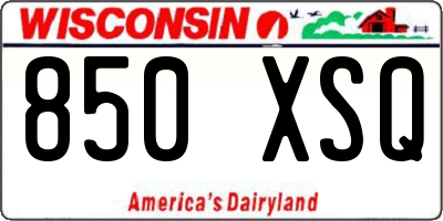 WI license plate 850XSQ