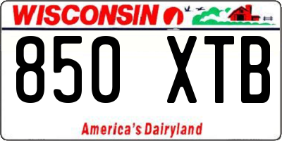 WI license plate 850XTB