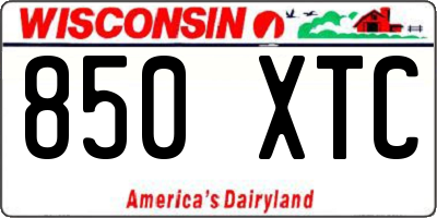 WI license plate 850XTC