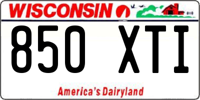 WI license plate 850XTI