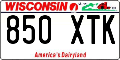WI license plate 850XTK