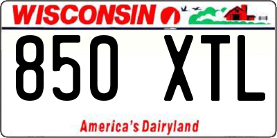 WI license plate 850XTL