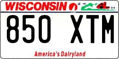 WI license plate 850XTM