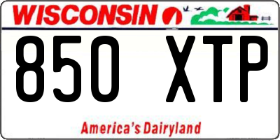 WI license plate 850XTP