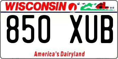 WI license plate 850XUB