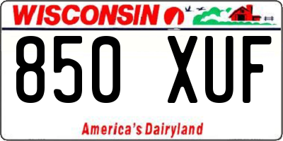 WI license plate 850XUF