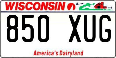 WI license plate 850XUG