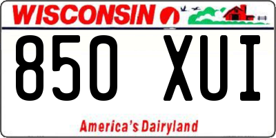 WI license plate 850XUI