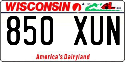 WI license plate 850XUN