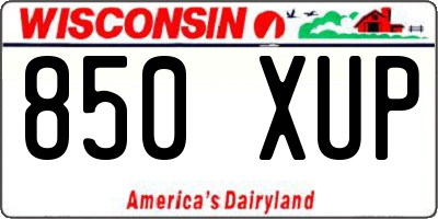 WI license plate 850XUP