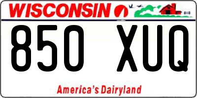WI license plate 850XUQ