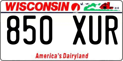 WI license plate 850XUR
