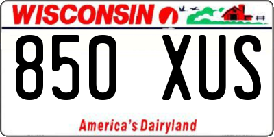 WI license plate 850XUS