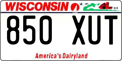 WI license plate 850XUT