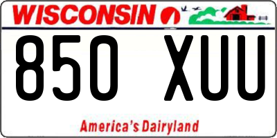 WI license plate 850XUU