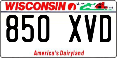 WI license plate 850XVD