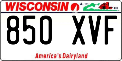 WI license plate 850XVF