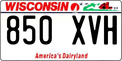 WI license plate 850XVH