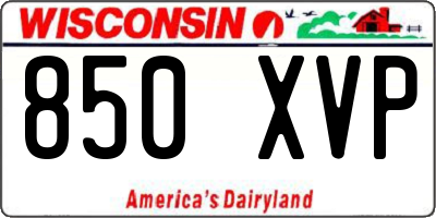 WI license plate 850XVP