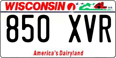 WI license plate 850XVR