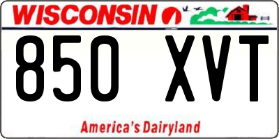 WI license plate 850XVT