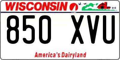 WI license plate 850XVU
