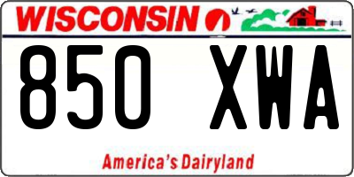 WI license plate 850XWA