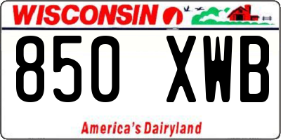 WI license plate 850XWB