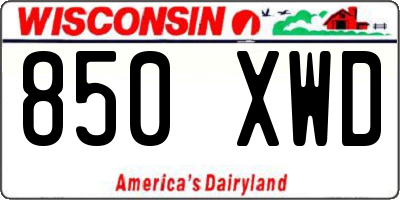 WI license plate 850XWD