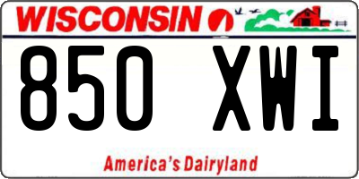 WI license plate 850XWI
