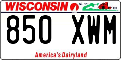 WI license plate 850XWM