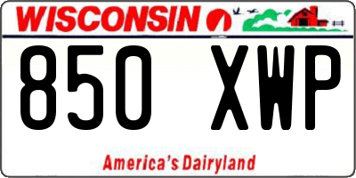 WI license plate 850XWP