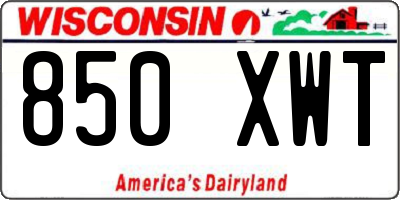 WI license plate 850XWT
