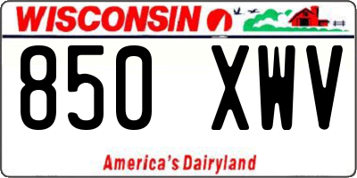 WI license plate 850XWV