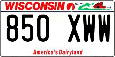 WI license plate 850XWW
