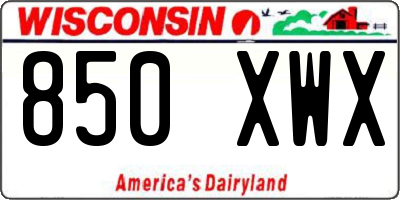 WI license plate 850XWX