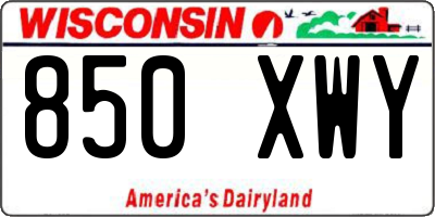 WI license plate 850XWY
