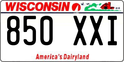 WI license plate 850XXI